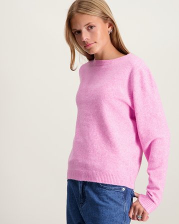VERO MODA VMDOFFY LS O-NECK BLOUSE Różowy Swetry Dziewczyna - Kids Brand Store