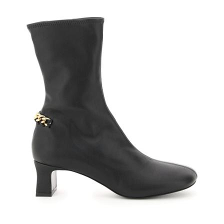 Stella McCartney stretch ankle Støvler with chain Sort, Dame, Størrelse: 37 EU