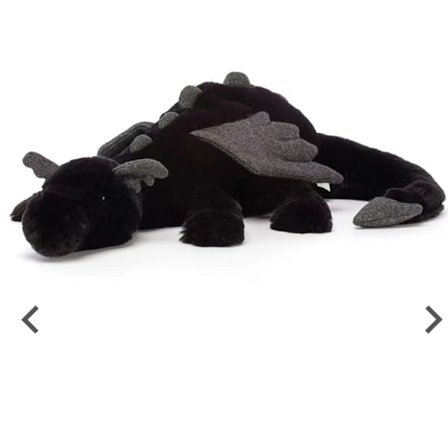 Jellycat Snödrake Mjukisdjur, Stor 48 cm - Mytisk Plyschleksak - Klassisk Barngåva svart