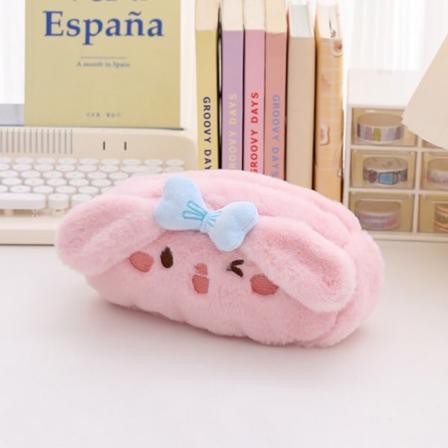 CDQ Plys Plysch Brevpapir Etui Blødt Penneetui Pink