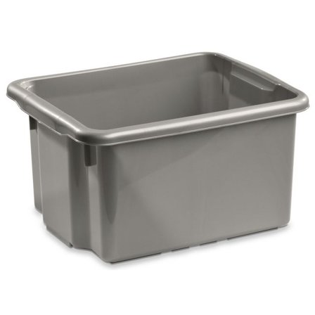 Förvaringslåda 15L, silver - Lyreco - Skolmöbler och inredning - Förvaringsmöbler - Backar, boxar och korgar