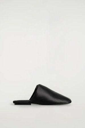 COS Damen Mules Aus Satin - Schwarz