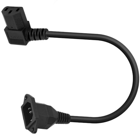 90 Grader IEC320 C13 till C14 Panelmonterad Strömkabel C13 Hona till C14 Hane Strömförsörjningsförlängningssladd C14 till C13