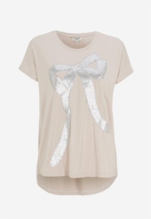 Cellbes of Sweden - Festtop med pailleter i lys beige til damer i størrelse 50/52