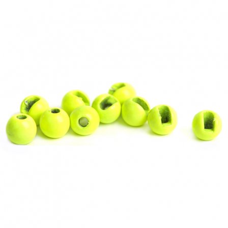 Slotted Tungsten Beads 4,0mm - Fluo Chartreuse