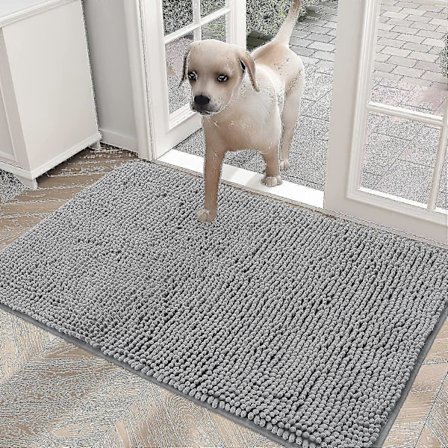 Dørmatte for hund for skitne poter, absorberer fuktighet og smuss, absorberende sklisikker vaskbar matte, hurtigtørkende mikrofiber, gjørmematte for 