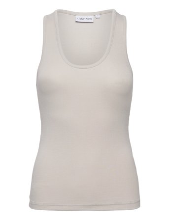 Modal Rib Tank T-shirts & Tops Sleeveless Grå Calvin Klein*Betinget Tilbud