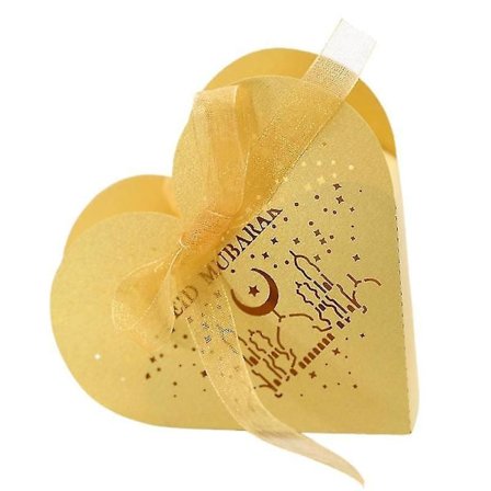 50 stk. Eid Mubarak gaveæske til slik Ramadan dekoration hjerte