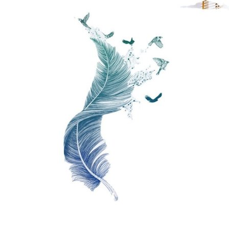 Väggklistermärke, fjäder väggklistermärke som väggdekoration för vardagsrum