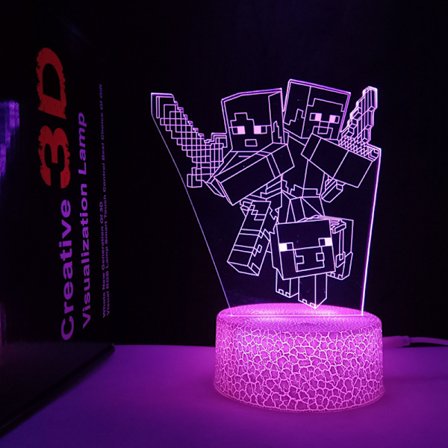 Minecraft Enderman LED Nattlampe for Barnerom [ZHE] Crack Touch Fargerik S_qcx