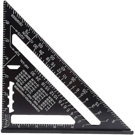 Trekantrute i aluminiumlegering for trebearbeiding, 7 tommer, keiserlig