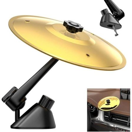 1-Pakke Bil Crash Cymbal Enkelt Clip-on Mini Trommer Biltilbehør - Perfekt Klang Glod guld_yux