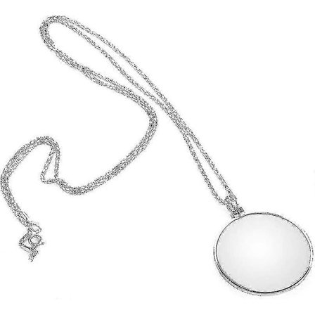 5x Monokkel Hengende Forstørrelsesglass, Bærbar Halskjedekjede Med Legeringsanheng, Sølv Hengende Lese Forstørrelsesglass Anheng, For Bøker Avislesing