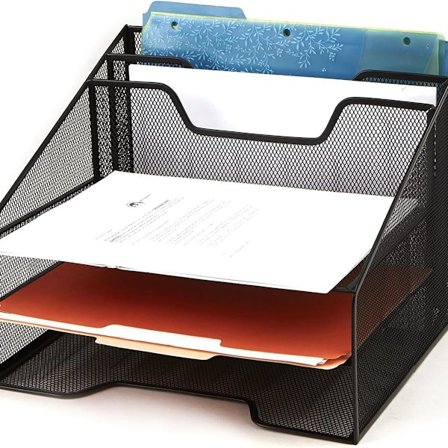 Skrivebordsarrangør med 3 papirrom og 2 vertikale rom KLB