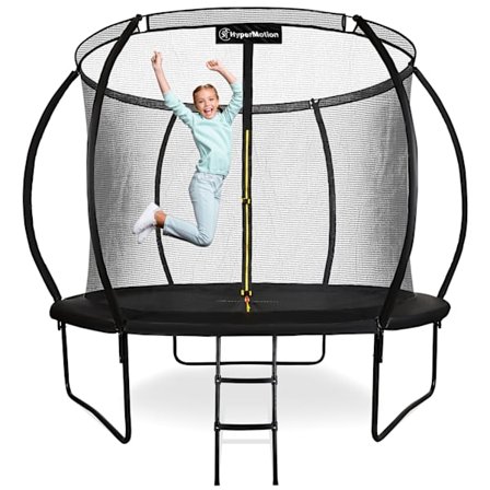 HyperMotion børne XL havetrampolin - 305 cm 10FT - med stige og indvendigt net - til hjem og have