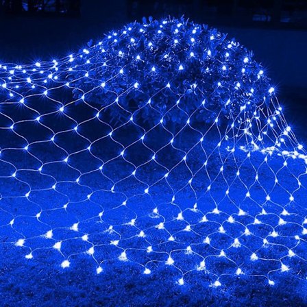 Rosnek Ulkovalotiedosto 3x2m 200LED Valoketju IP44 Vesitiivis 8 Tilaa Jouluksi Puutarhaan - Sininen