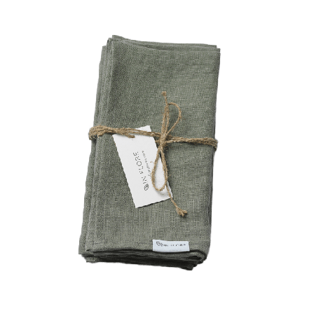 In Flore Stella Linneservett Bordstextil Grön