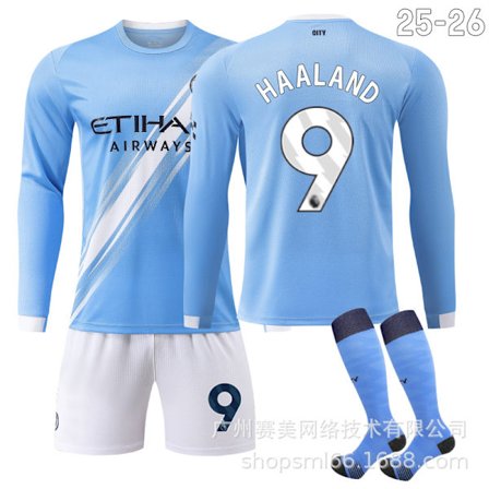 25-26 Manchester City Koti Pitkähihainen Pelipaita Setti (sukilla)