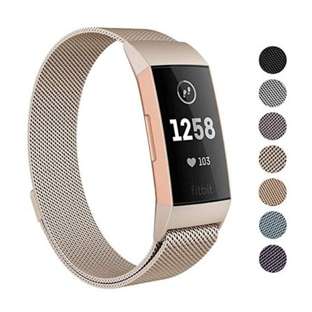 Fitbit Charge 3 klokkereim av rustfritt stål - champagne gull