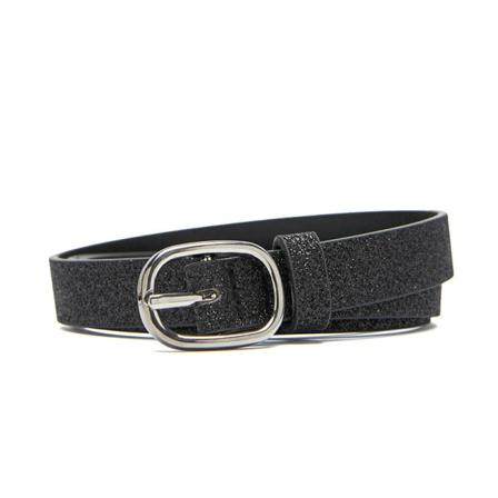 Kvinnor Bälten Kvinnor Glänsande Bälte Silver Spänne Casual Student Ungdom Cool Bling Bälte Kvinna Black 105*1.8cm