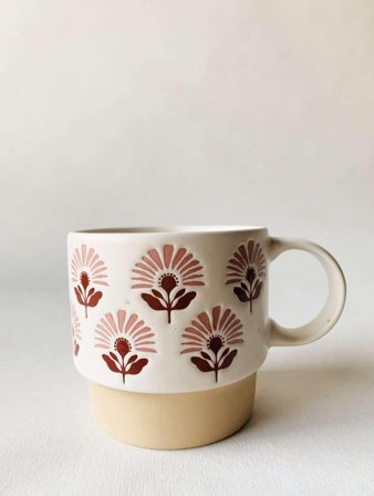 Trend Design Krus Marie Retro Rosa-Blomst