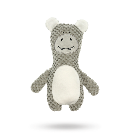 Dogman HippoSoft Grå - Mjuk hundleksak med pip - Hundleksaker