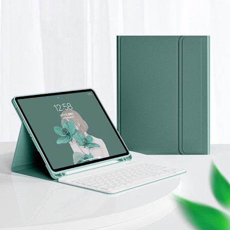 Fodral med tangentbord för iPad 9:e 8:e 7:e 10,2 tum 2021 2020 2019 Mörkgrön