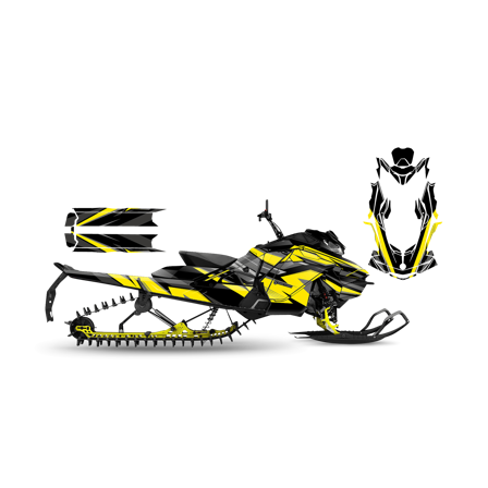 SweTown Dekalkit Flop-Yellow - Ski-Doo Freeride 800 E-Tec 154 2017-2017