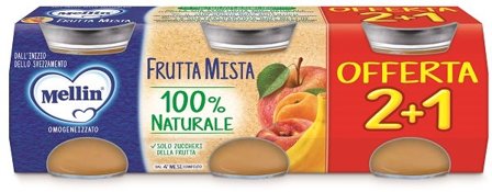 Mellin Omogeneizzato Frutta Mix 3x100g 4Mesi+