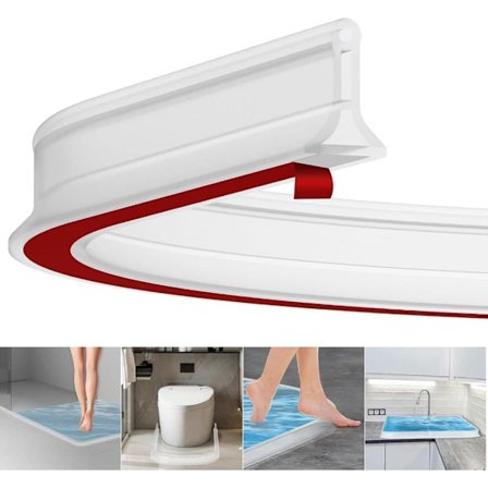 2 m itseliimautuva suihkutiiviste, 4 cm korkea vedenpitävä kumiliuska kylpyhuoneeseen ja keittiöön, suihkun kynnys / vesieste