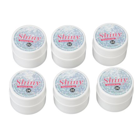 Glittrande Holografisk UV Gel Nagellack Set 6 Färger Soak Off Gel Polish Kit för Kvinnor Flickor