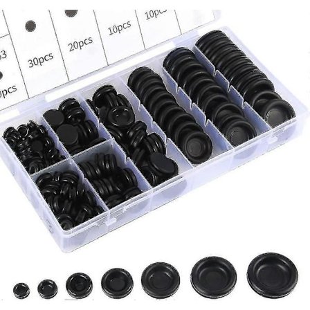 170 stk. gummigjennomføringer og plugger, 18 størrelser for automatisk maskinpumpe og kabelkoblingsbeskyttelse - Perfekt