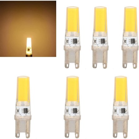 6 stk. 220V 9W G9 LED-pærer, der kan dæmpes, 500LM COB-lampe til hjemmet