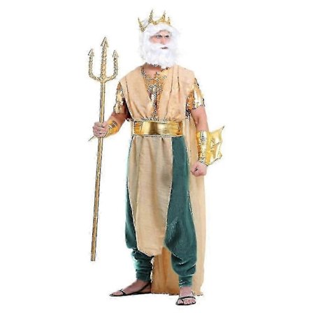 Carnival Sea Mermaid Kostyme Menn Sexy Poseidon Fancy Dress Halloween Purim Karneval Mardi Gras Antrekk Boris-Perfet