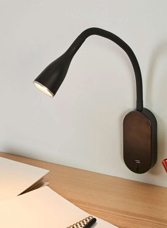 Erik vegglampe uten ledning - sort