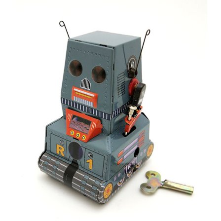 Robot Tank Tin Toy Wind Up Clockwork Classic Vintage Tank Robot P