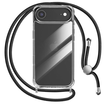 Kuori - ILMOITA - iPhone Air - Kシlkerinen läpinäkyvä - Pehmeä kosketus - Säädettävä naru