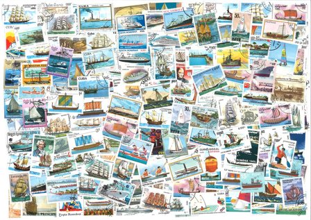 Hele Verden - Skibe og Både - 300 forskellige frimærker - Stemplet