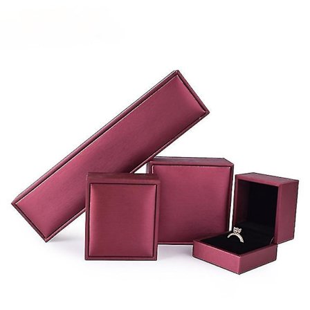 Jewelry Storage Box Brushed Pu Gift Ring Pendant Necklace Bracelet Holders Case With 4 Boxes