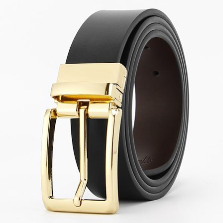 Comfort Herrar Reversibla Klassisk Klädsel Bälte Italienskt Toppskinn Herrar Reversibla Klädsel Bälte Äkta med Roterande Spänne