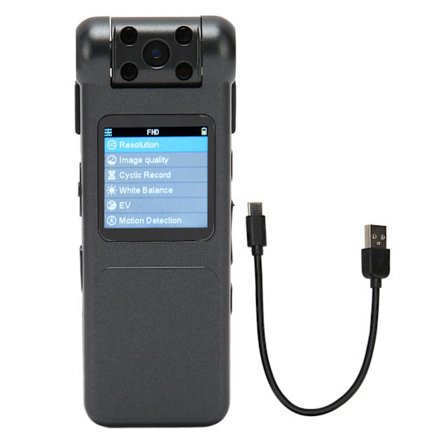 16G Bärbar Mini Kamera Bakre Klämma Magnetisk Kamera HD 1080P Sportkameror med 180 Graders Roterande Objektiv