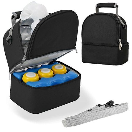 Kjølebag for brystmelk med integrerte kjøleelementer, isolert reiseveske for babymat
