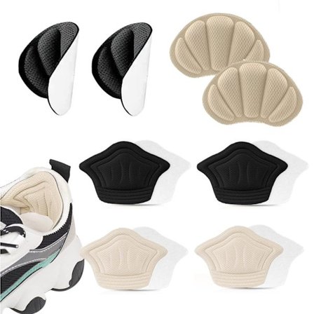 4 par sko hælputer, sportsko, myke og anti-fall
