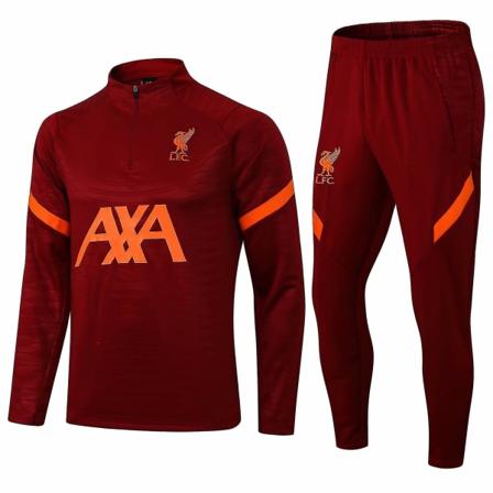 21/22 Liverpool Jersey Set Vuxen Barn Långarmad Fotballtreningsdrakt - Rød 12(125-135cm)