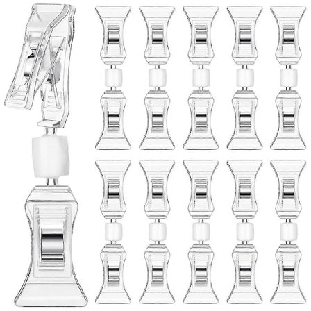 100 stk Dobbeltsidige Skiltklips Skiltvisning Mini Klips Klar Roterbar Varemerkeklips På Skilt Hold db