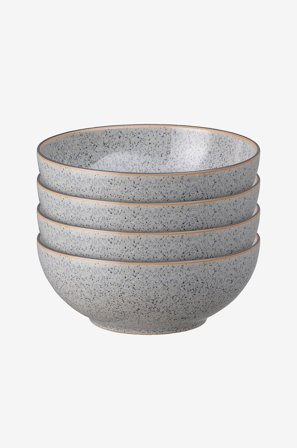 Denby - Suppeskål/morgenmadsskål Coupe Studio Grey 4-pak - Grå - Skåle - Fra Homeroom