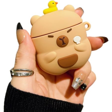 1 stk. Etui Kompatibelt med 2024 Airpods 4, Søtt Kawaii Capybara Design Etui Deksel, Mote Bærbare Ørepropptilbehør