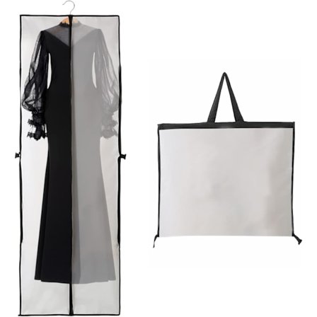 Lång klänning dammskydd påsar, klädpåsar för klänningar, brudklänning dammskydd påse (60x180cm)