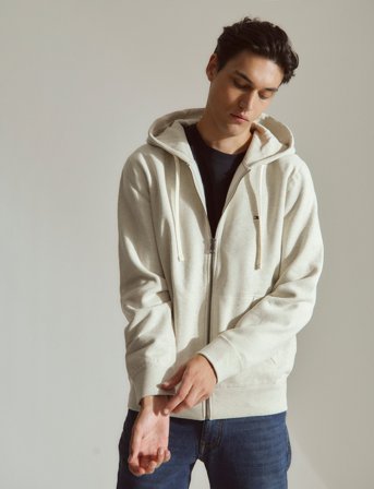 Tommy Hilfiger Essential Fleece Zip Through - Cream - L