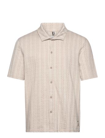 Hazy Jacquard Shirt S/S Beige Fat Moose